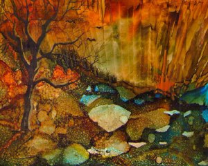Sherry Salant Alcohol Ink and mixed media