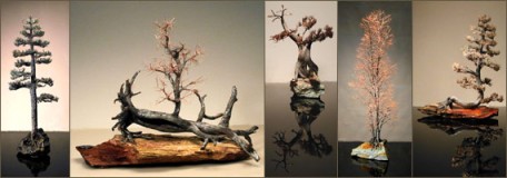 Wayne Tranklein Metal and Tin Tree Sculptures